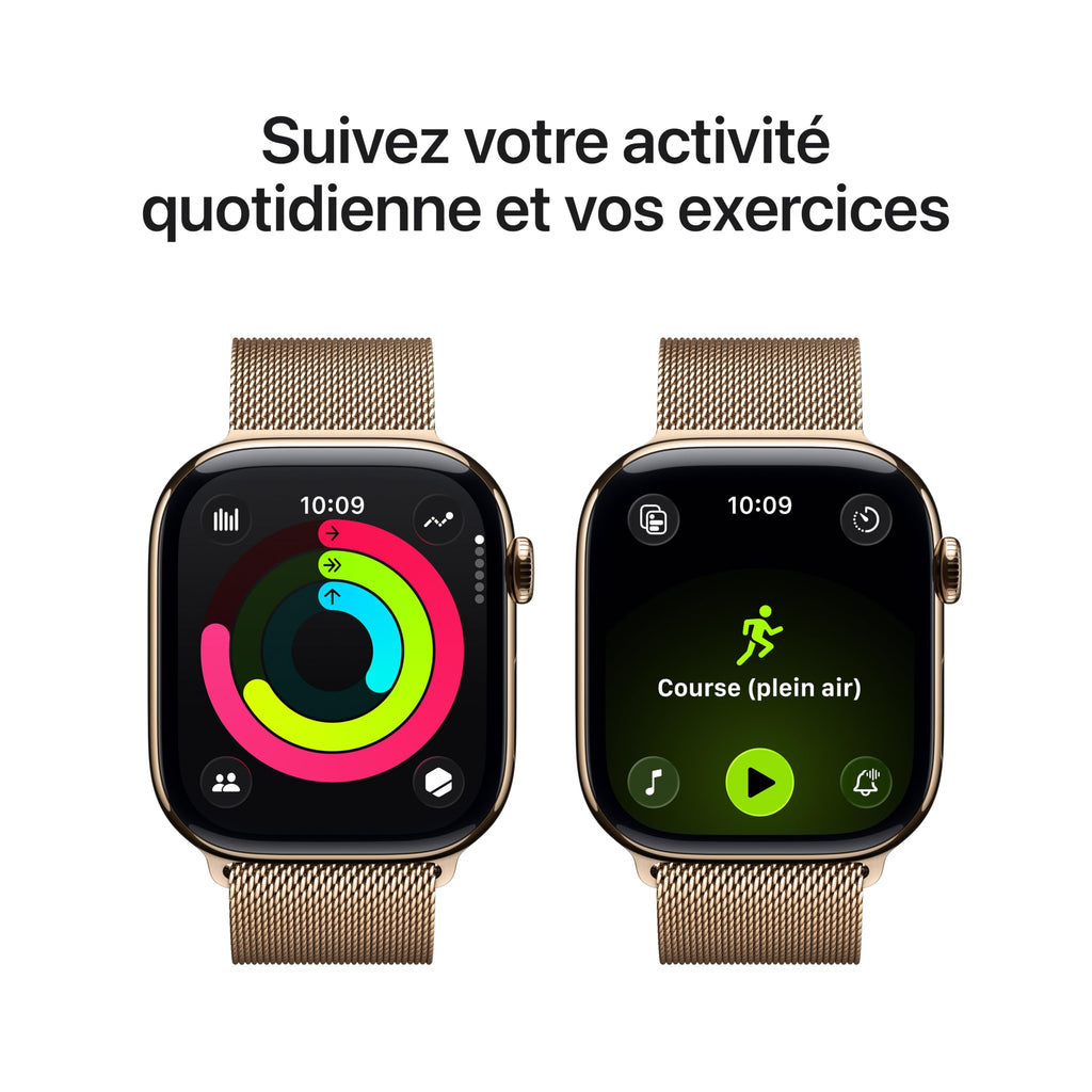 Apple Watch Series 11 GPS + Cellular 46 mm – Boîtier Gris sidéral, Bracelet Sport Noir