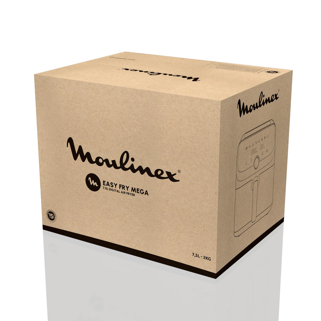 Moulinex Friteuse sans huile + Gril, Capacité XL 4,6L, Jusqu'à 6 personnes, 8 Programmes automatiques, Air Fryer, Ecran tactile digital, Température réglable, Easy Fry & Grill 2en1, EZ505810