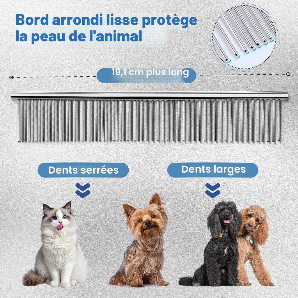 Gimars Ciseaux de toilettage professionnels pour chiens 4CR avec pointe ronde de sécurité, ciseaux droits, effilés et incurvés avec revêtement en titane