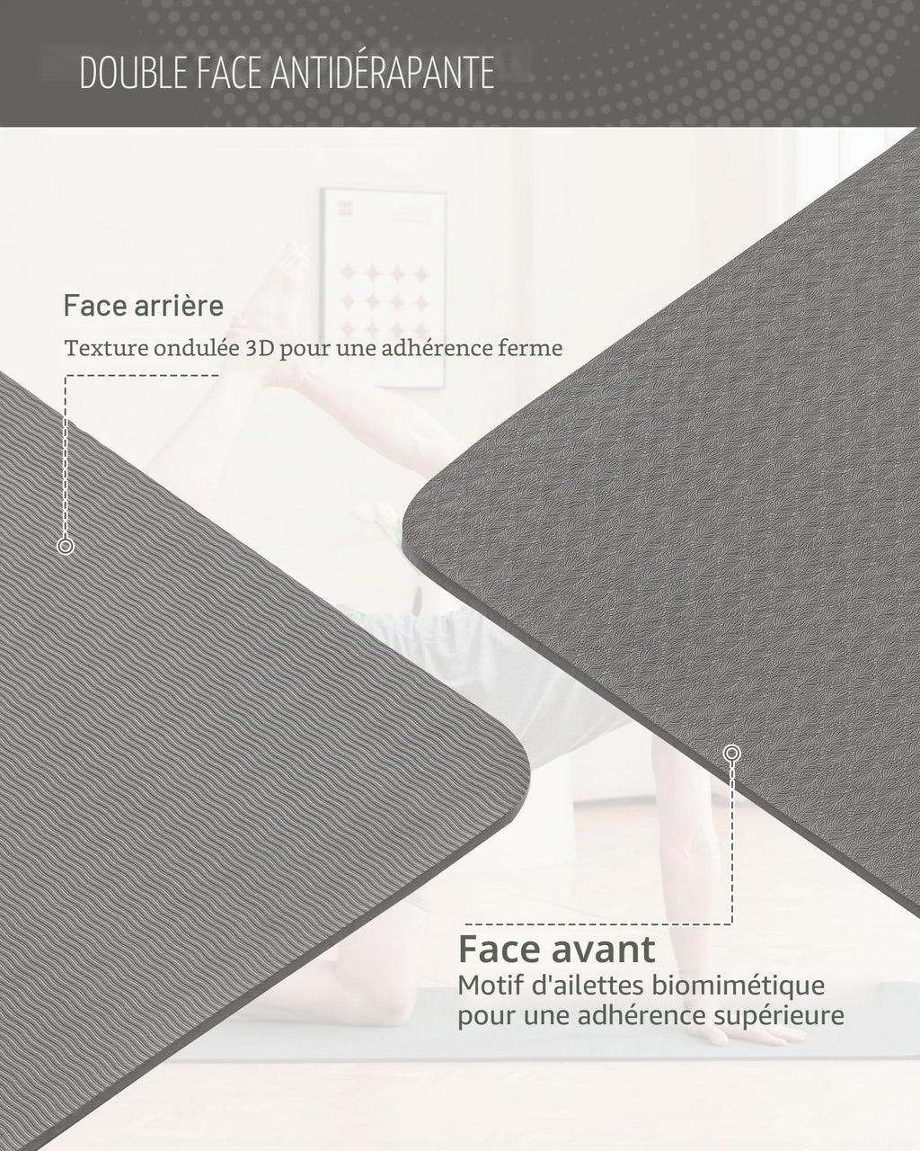Good Nite Tapis de Yoga de Gymnastique de Exercice Fitness Tapis Fitness Antidérapant de Sport de Pilates avec Sangle de Transport 183 x 61 x 0,6 cm