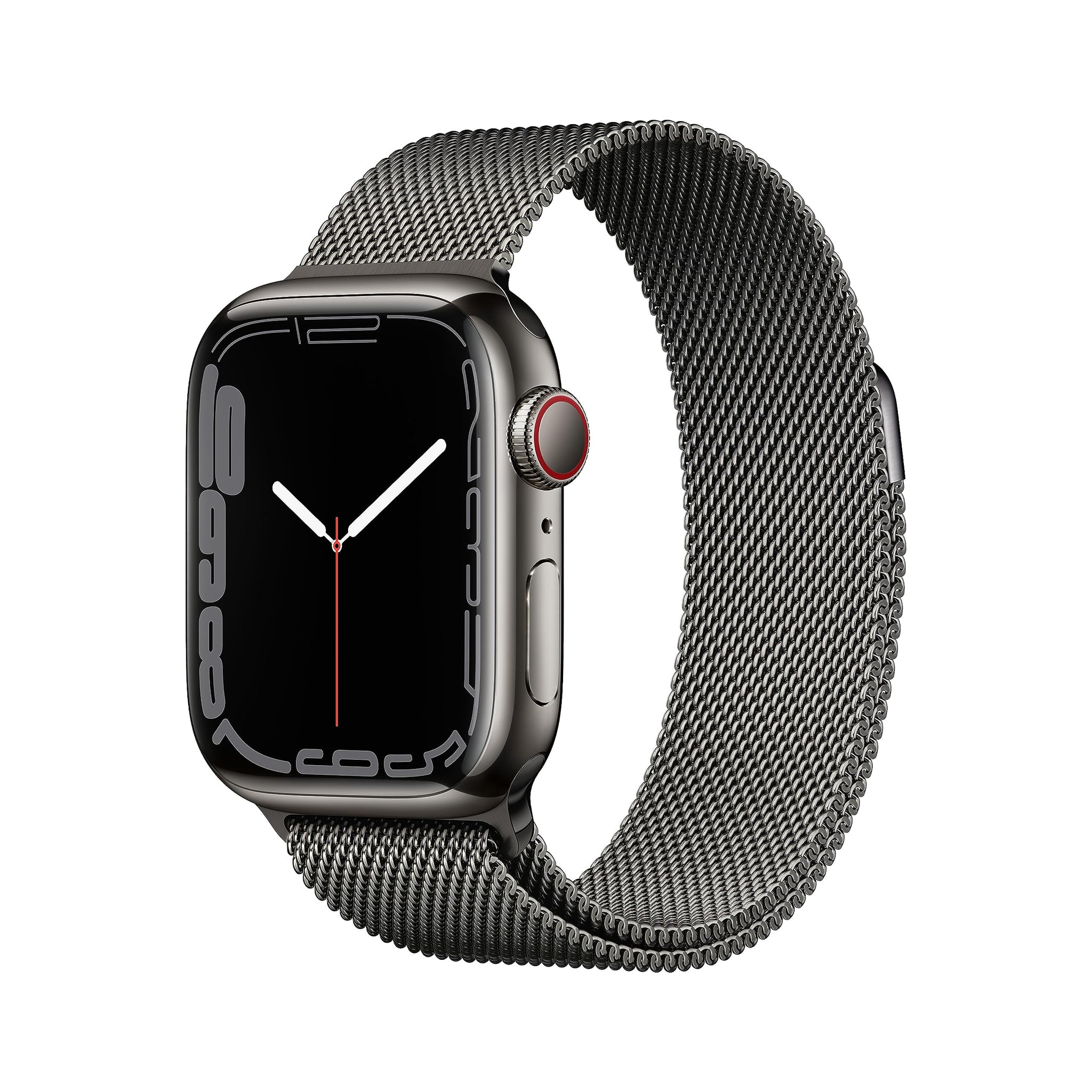 Apple Watch Series 7 (GPS + Cellular, 45mm) Montre connectée - Boîtier en Acier Inoxydable Graphite, Bracelet Milanais Graphite. Suivi de l’activité Physique, résistance à l’Eau