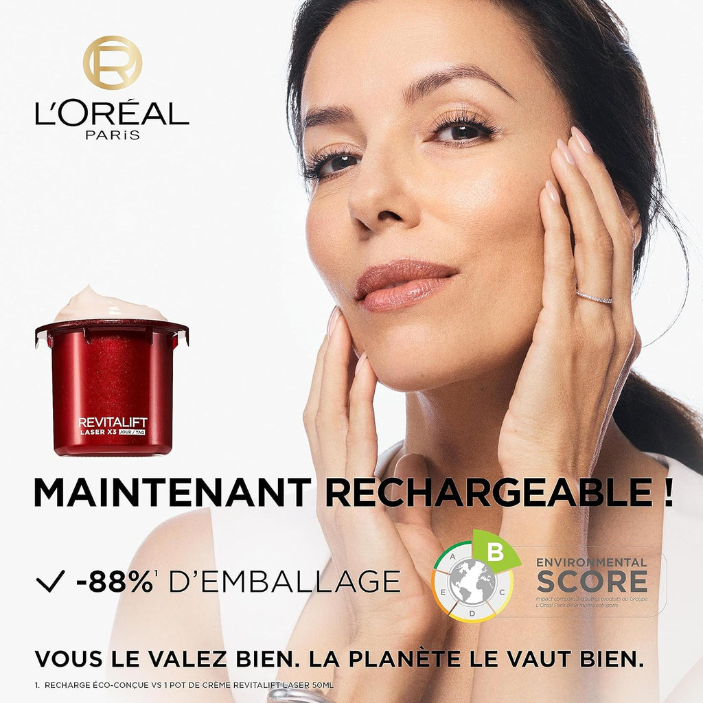L'Oréal Paris Revitalift Laser X3 - Crème de Jour Anti-Âge FPS 25 - Acide Hyaluronique, Pro-Rétinol & Vitamine C - 50ml