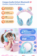 Casque Audio Enfant Bluetooth 5.1 – Confort, Style & Performance