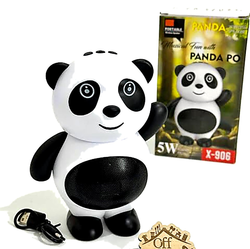 Enceinte Bluetooth Panda Po 5 W – Mini Haut-Parleur Portable Compact – Design Panda Noir/Blanc – Modèle X-906 – Recharge USB