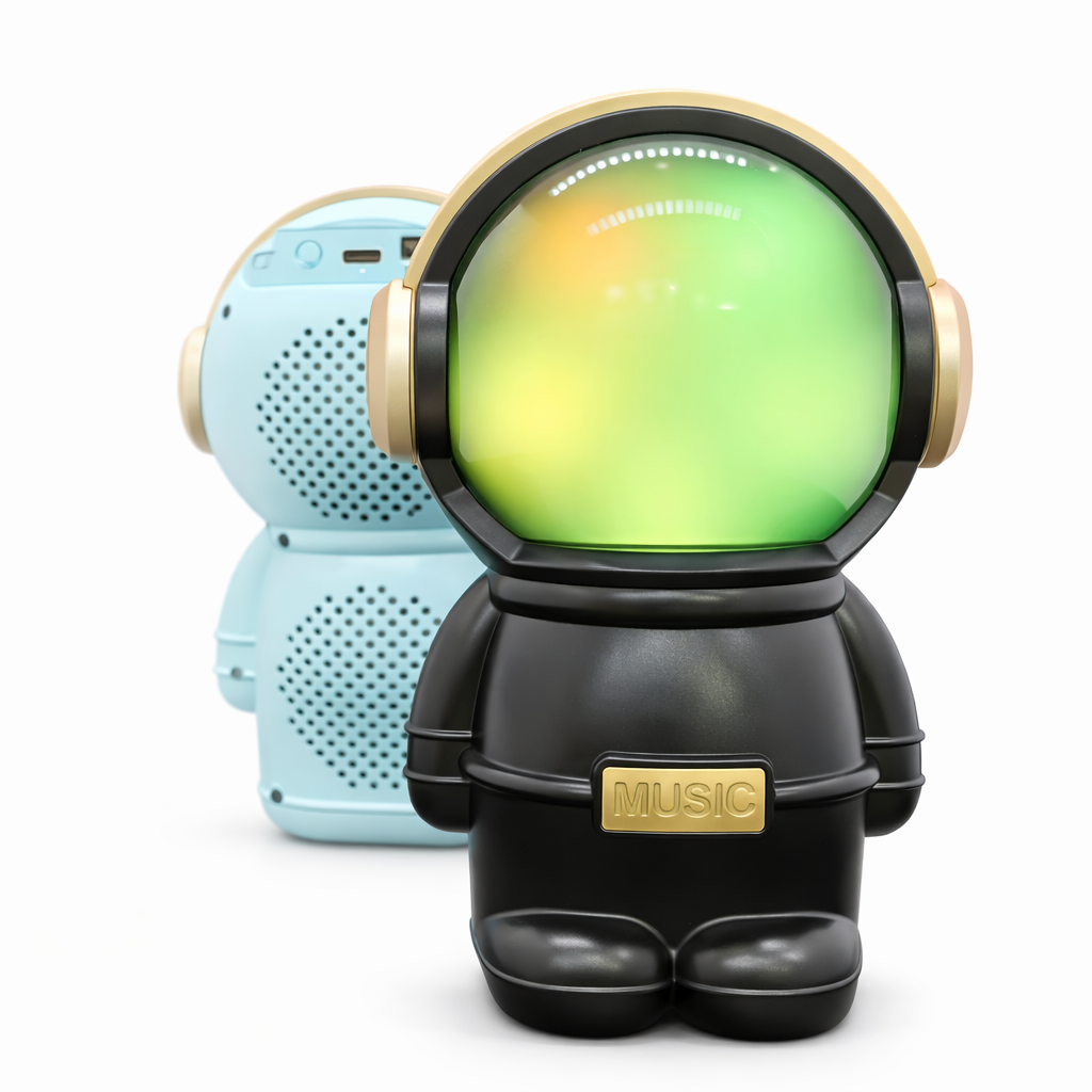 Enceinte Bluetooth Astronaute LED – Mini Haut-Parleur Sans Fil Portable – Effets Lumineux RGB – Cadeau Original – Modèle X-808