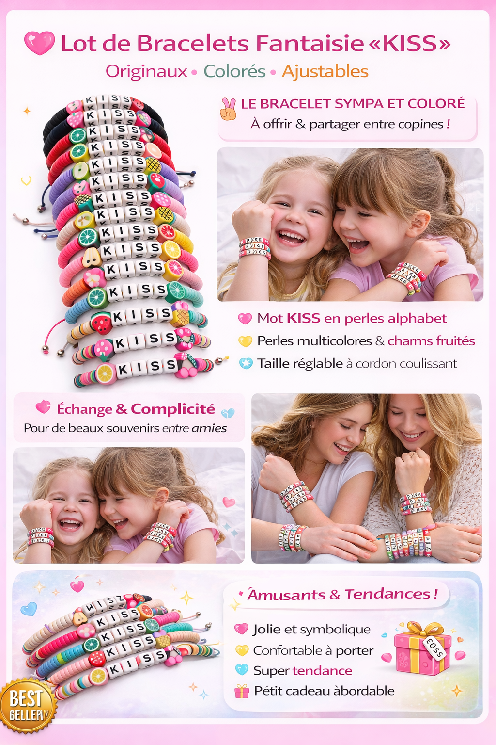 BRACELETS FANTAISIE « KISS »