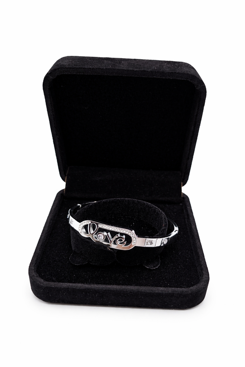 Bracelet Femme LOVE – Bracelet Rigide avec Strass – Bijou Élégant Cadeau Femme