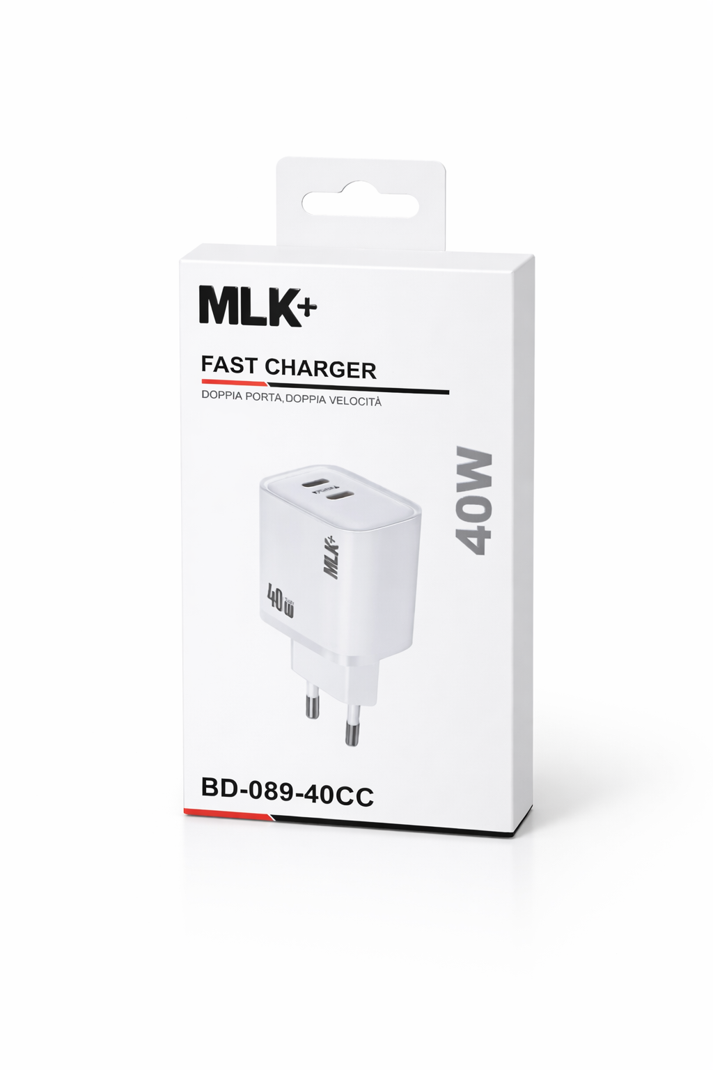MLK+ Chargeur Secteur 40W USB-C Power Delivery + USB-A | Chargeur Rapide Double Port | Compatible iPhone, Samsung, Xiaomi, Tablette, Écouteurs | Adaptateur Secteur Compact