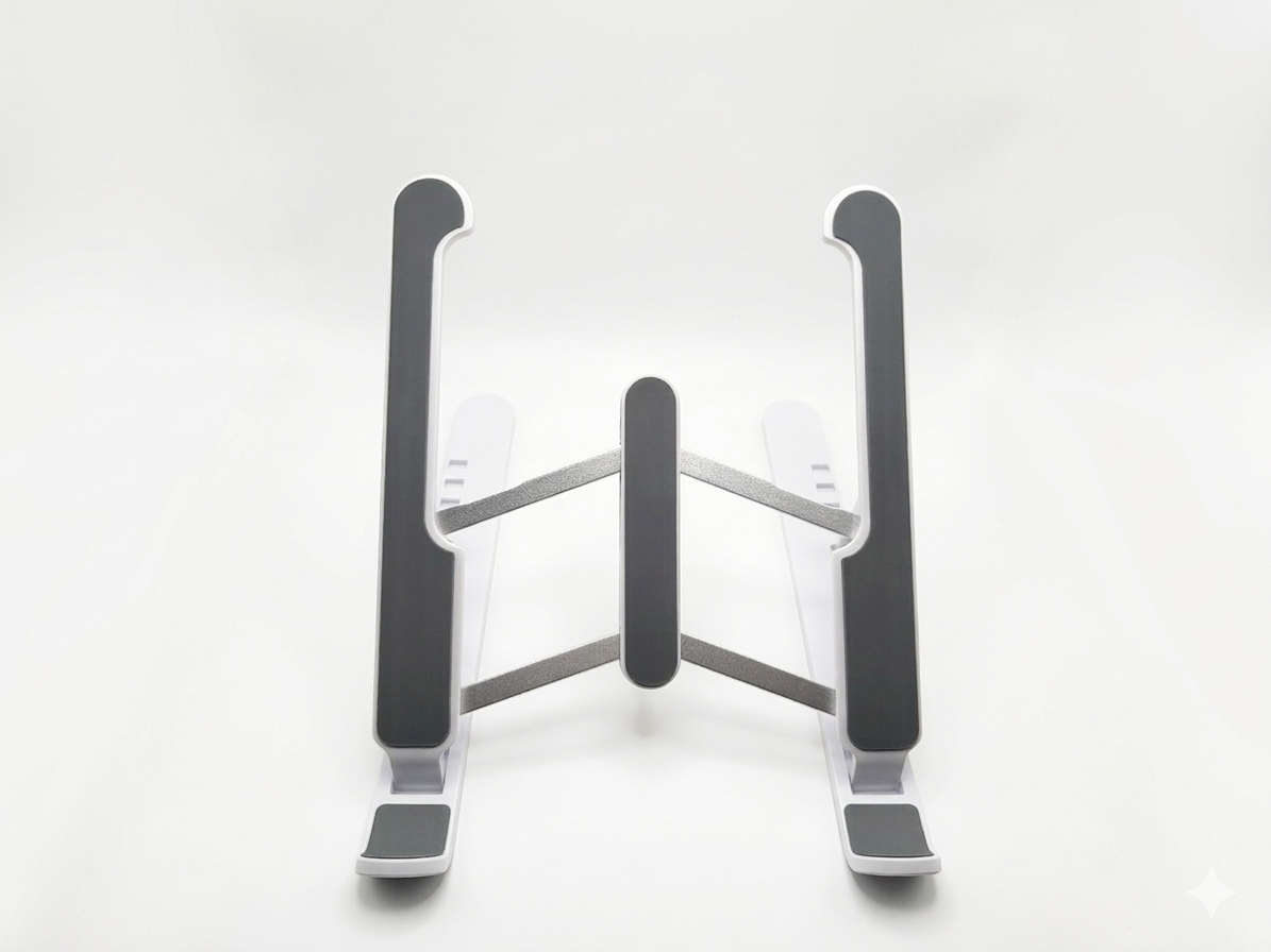 Support Ordinateur Portable Pliable et Réglable – Support PC Portable et Tablette avec 6 Niveaux d’Ajustement, Silicone Antidérapant, Support Ventilé Ergonomique pour Bureau, Télétravail et Voyage