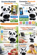 Enceinte Bluetooth Panda Po 5 W – Mini Haut-Parleur Portable Compact – Design Panda Noir/Blanc – Modèle X-906 – Recharge USB