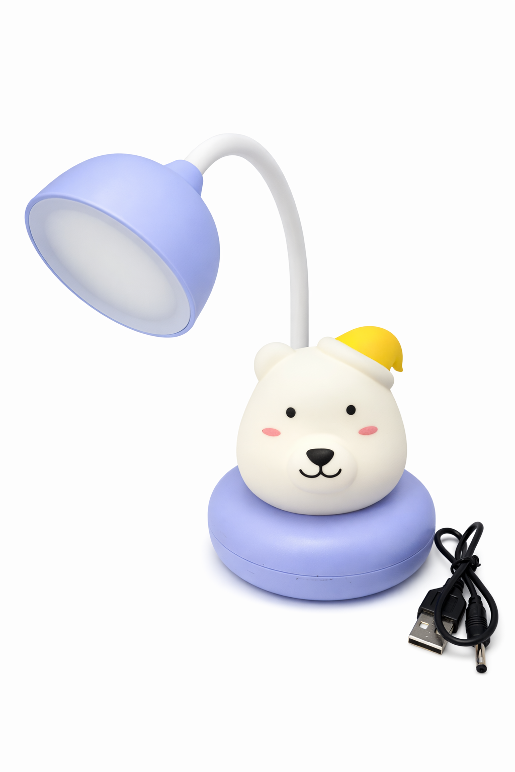 Lampe LED Enfant Ourson – Veilleuse de Bureau Rechargeable USB – Bras Flexible – Lumière Douce – Design Kawaii – Chambre Enfant, Cadeau Idéal