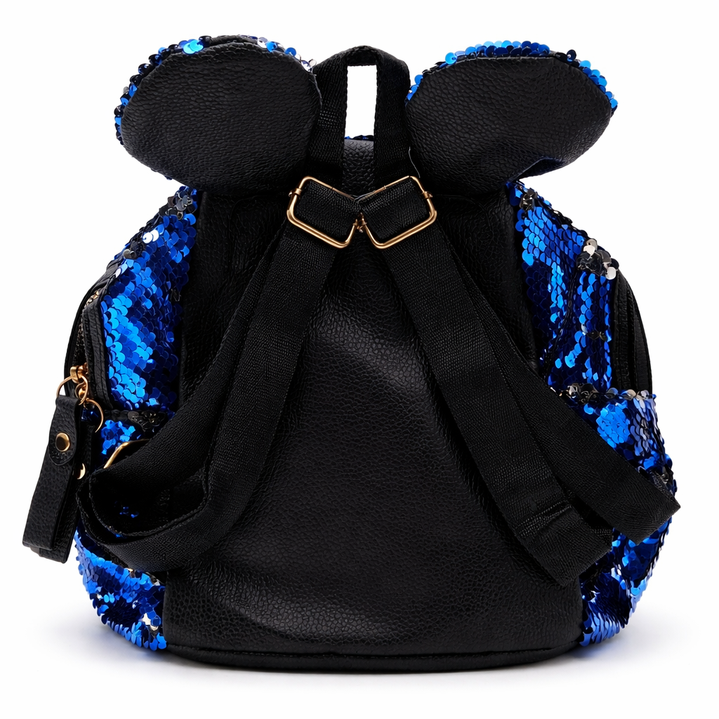 Sac à Dos Fille Paillettes Réversibles – Oreilles Mickey – Bretelles Ajustables – École & Voyage