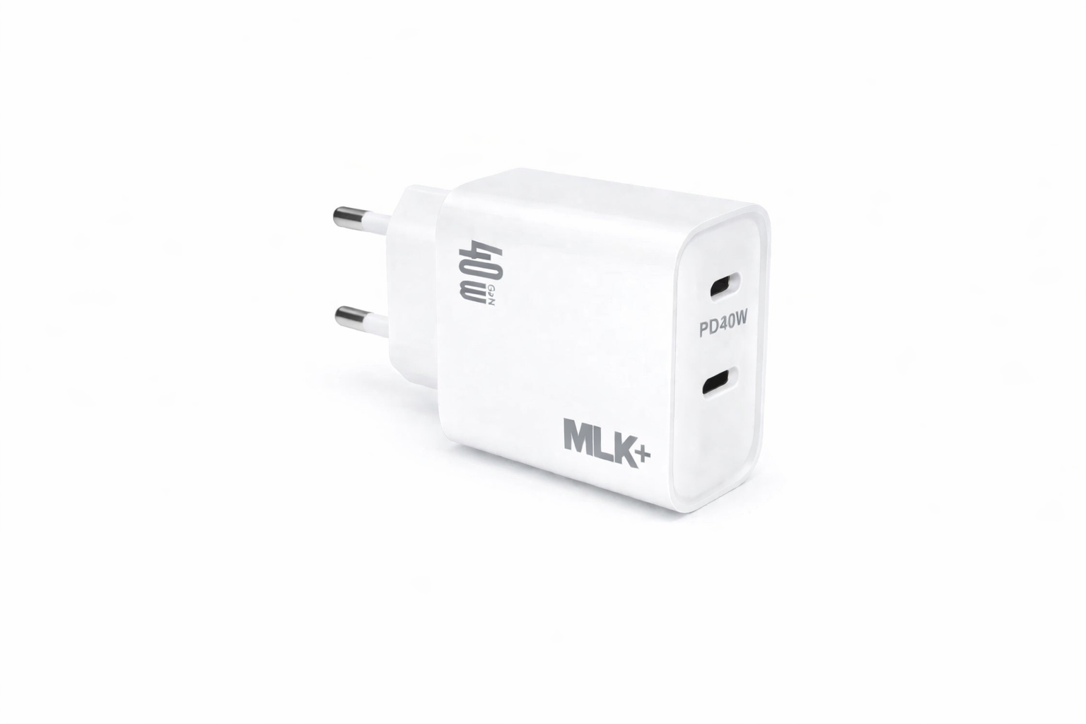 MLK+ Chargeur Secteur 40W USB-C Power Delivery + USB-A | Chargeur Rapide Double Port | Compatible iPhone, Samsung, Xiaomi, Tablette, Écouteurs | Adaptateur Secteur Compact