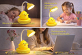 Lampe de Bureau LED Enfant Rechargeable USB – Veilleuse Kawaii Poussin – Lumière Douce, Bras Flexible, Portable – Idéale Chambre, Lecture, Cadeau