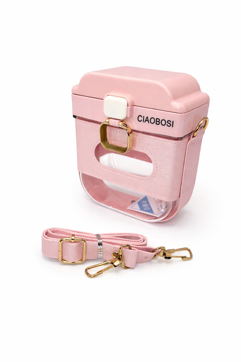 Gourde Portable avec Bandoulière Réglable – Paille Anti-Fuite – Design Tendance