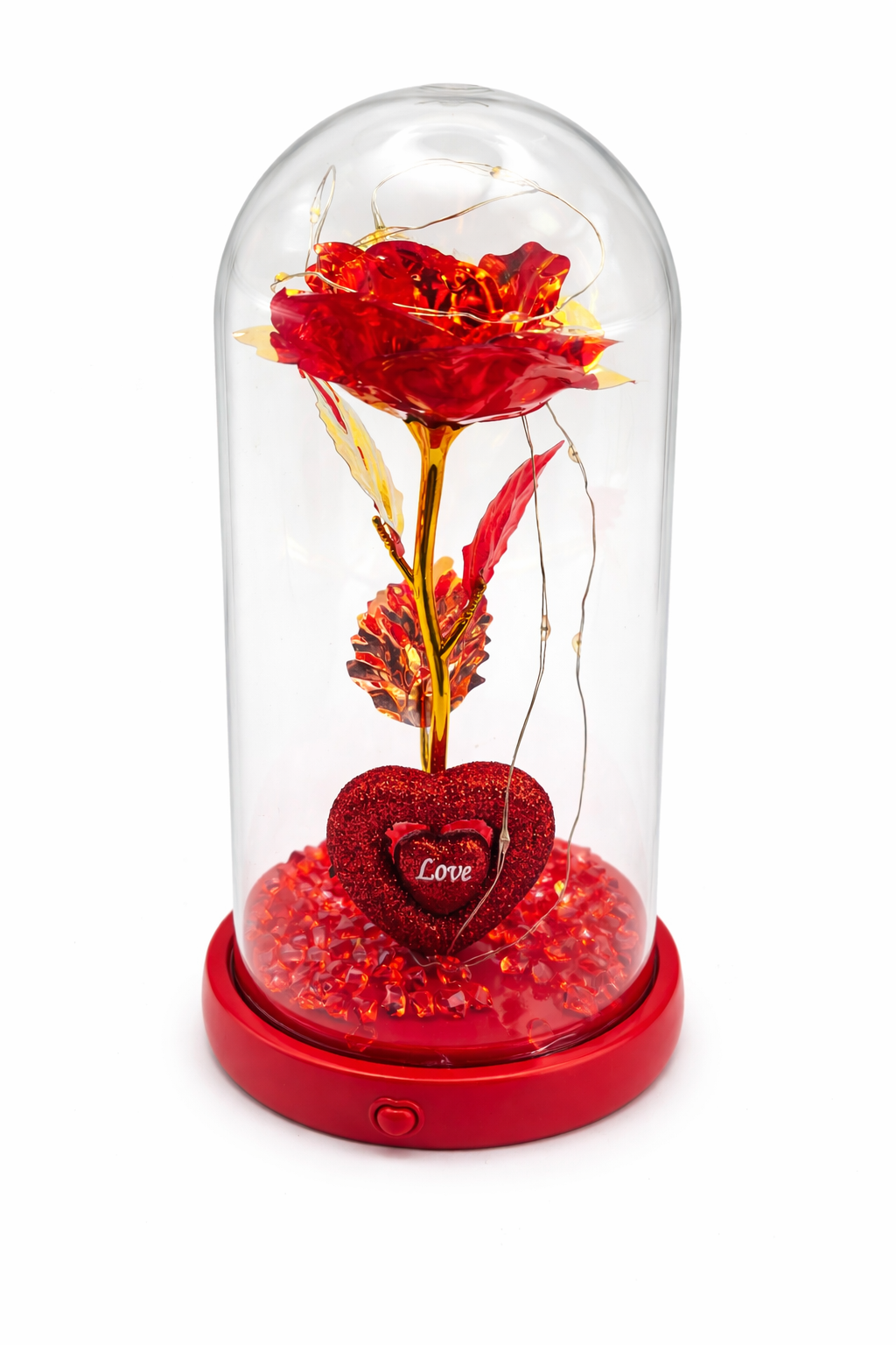 Rose Éternelle Lumineuse avec Musique – Fleur LED Multicolore sous Cloche – Décoration Romantique – Cadeau Saint-Valentin, Anniversaire, Femme