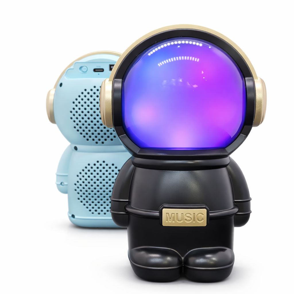 Enceinte Bluetooth Astronaute LED – Mini Haut-Parleur Sans Fil Portable – Effets Lumineux RGB – Cadeau Original – Modèle X-808
